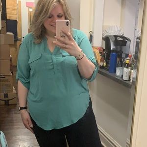 EUC torrid mint green blouse, size 1